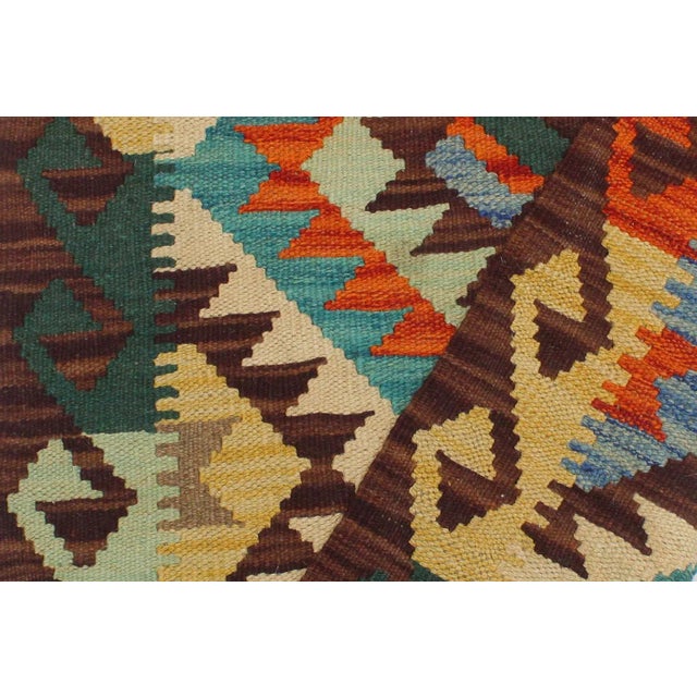 1990s Kilim Teesha Rust Brown Wool Rug - 1'11" X 3'0" For Sale - Image 4 of 7