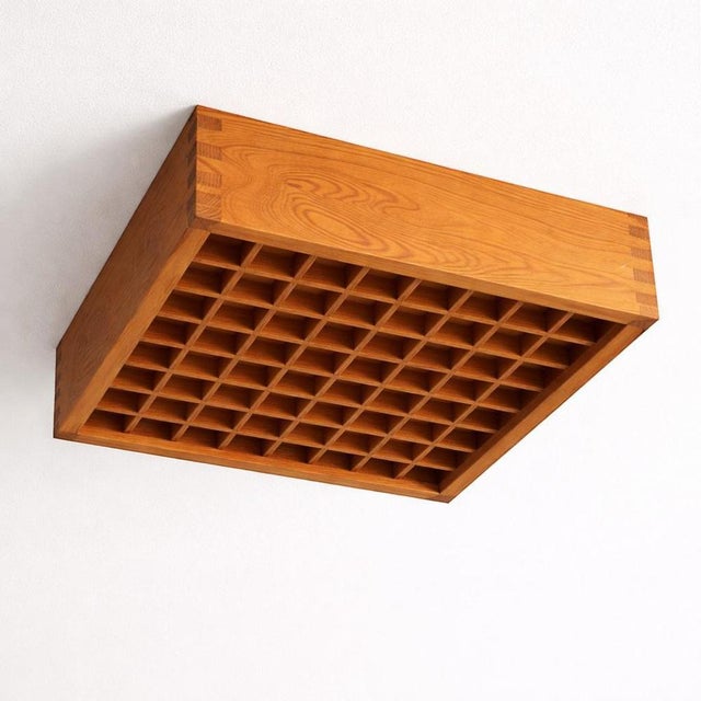1960s Swedish Square Pine Flush Mount, 1960s For Sale - Image 5 of 10