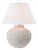 Marie Flanigan by Visual Comfort Signature Avedon Medium Table Lamp in Plaster White Rattan with Linen Shade For Sale