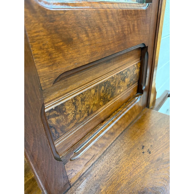 Antique Victorian Eastlake Walnut Hall Tree With Mirror and Hooks and Drawer For Sale - Image 11 of 18