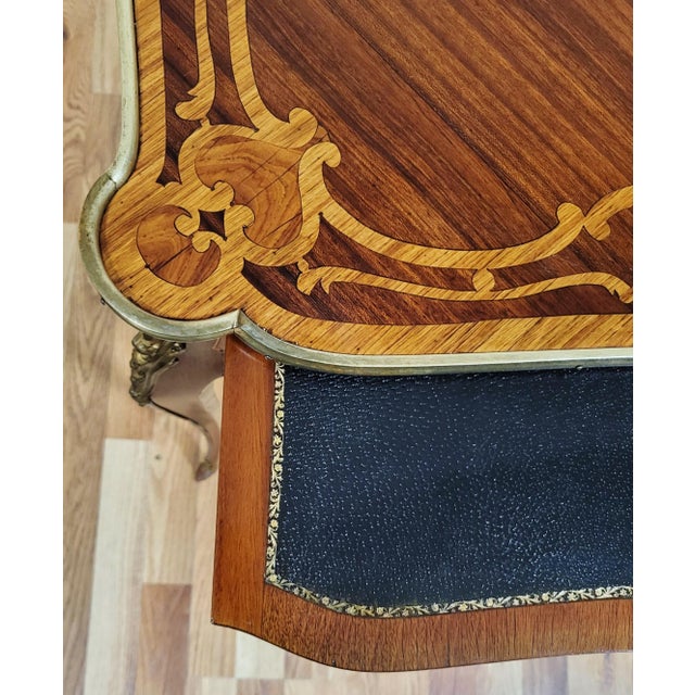 Antique French Louis XV Inlaid & Bronze Mounted Diminutive Writing Lady's Desk For Sale - Image 14 of 18