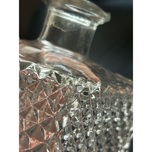 Mid 20th Century Vintage Mid Century Modern Collection of 3 Diamond Point Glass Liquor Decanters For Sale - Image 5 of 5