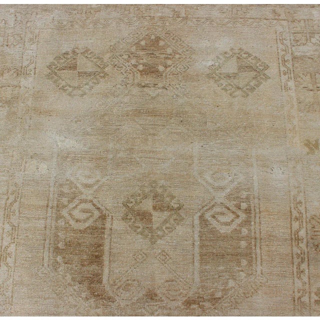Textile Vintage Turkish Runner in Earth Tones & Light Brown in Medallions For Sale - Image 7 of 12