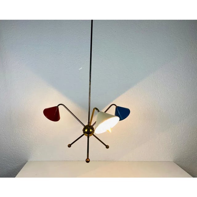 Italian Brass 3-Arm Chandelier from Arredoluce, Italy, 1950s For Sale - Image 15 of 18