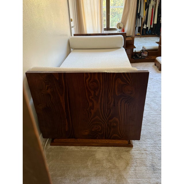 Ivory A Hand-Crafted Wood and Bouclé Daybed, 21st Century For Sale - Image 8 of 12