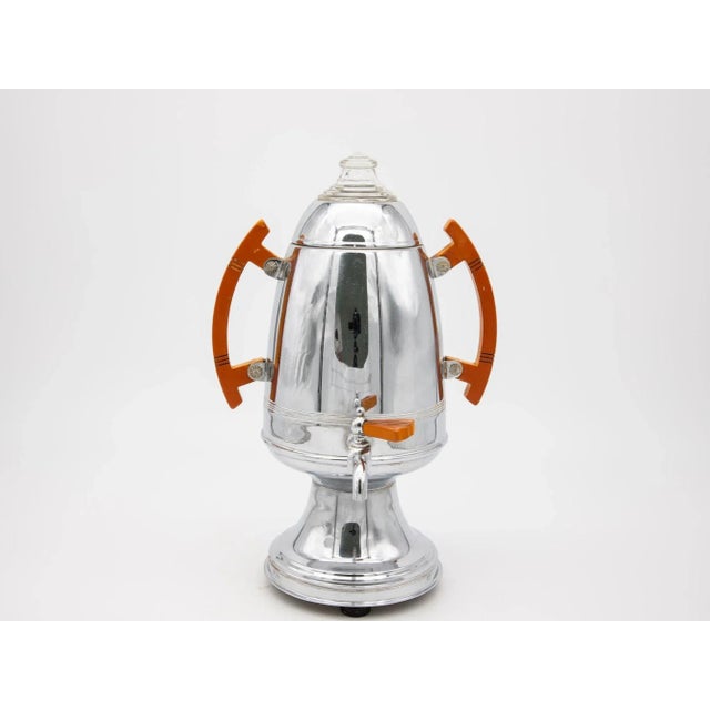 Metal Art Deco Percolator and Sugar Bowl For Sale - Image 7 of 12