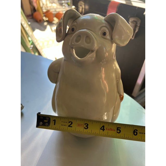 1970s Fits and Floyd White Ceramic Piggy Pitcher For Sale In Atlanta - Image 6 of 9