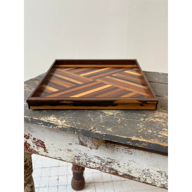 Vintage Mid-Century Decorative Parquetry Serving Tray by Don Shoemaker for Señal, s.a., Circa 1960s For Sale In New York - Image 6 of 12