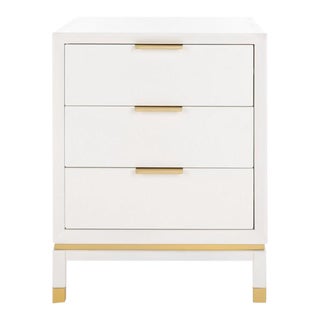 Baskin 3 Drawer Accent Table - White For Sale