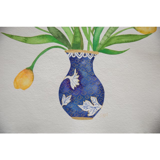 2020s Sarah Martinez Yellow Tulips Original Painting For Sale - Image 5 of 6
