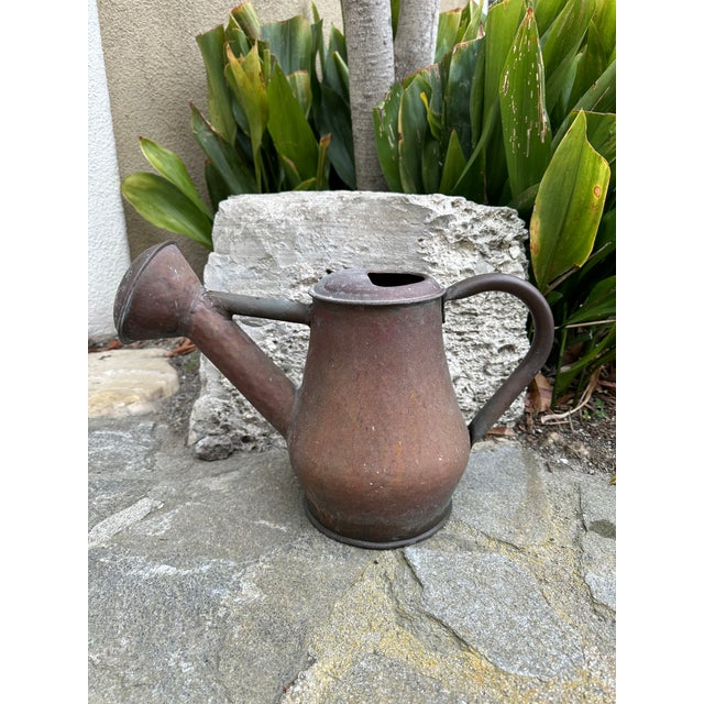 Terrific Copper Watering Can, Dating to the 1980’s. Sturdy and watertight. Large capacity. Well made. Aged, weathered...