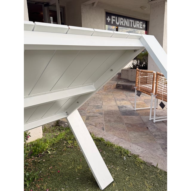 Harbour Outdoor Hayman Aluminum Dining Table, White For Sale - Image 4 of 12