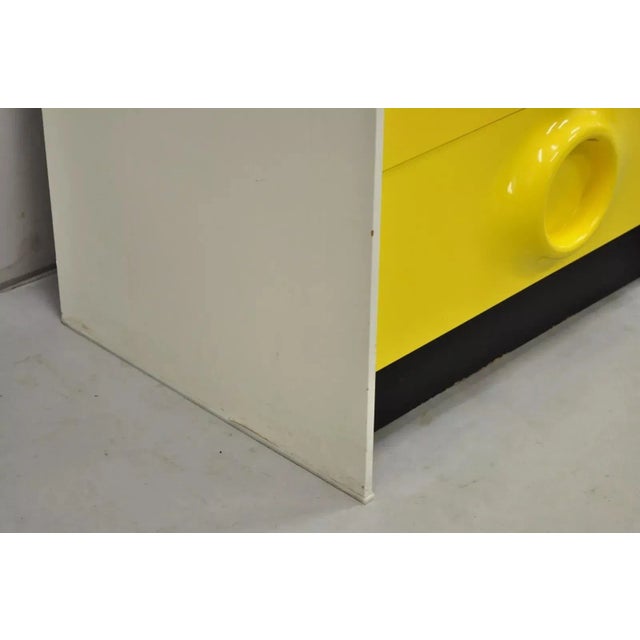1970s Vintage Broyhill Premier Yellow Molded Plastic Space Age Joe Colombo Style Desk For Sale - Image 4 of 12