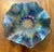 American 1910s Fenton Peacock Tail Blue Ruffled Dish For Sale - Image 3 of 12