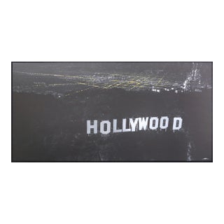 Hollywoodland - Where It All Happens - Original Los Angeles Hollywood Sign Acrylic and Photograph on Canvas by Pete Kasprzak For Sale