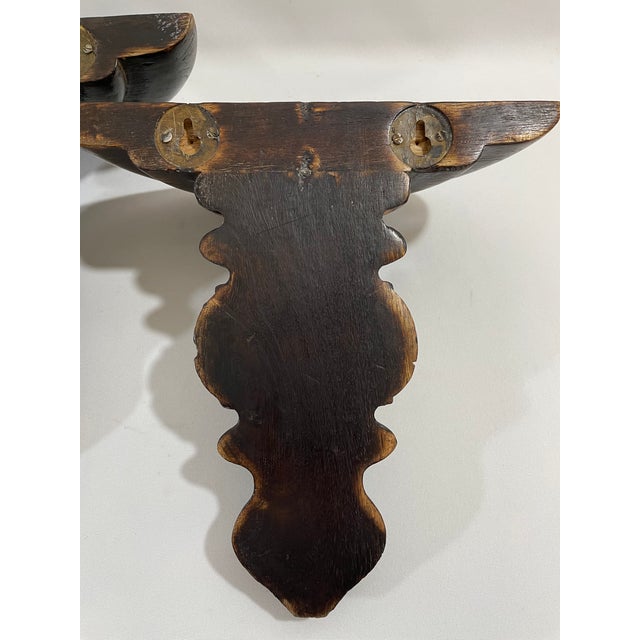 Vintage Carved Wood Wall Shelf Brackets Sconces Corbels, a Pair For Sale - Image 9 of 16