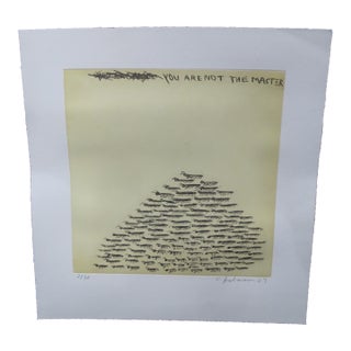 Chris Johanson Signed Limited Aquatint Print Perceptions #2 You Are Not Master For Sale