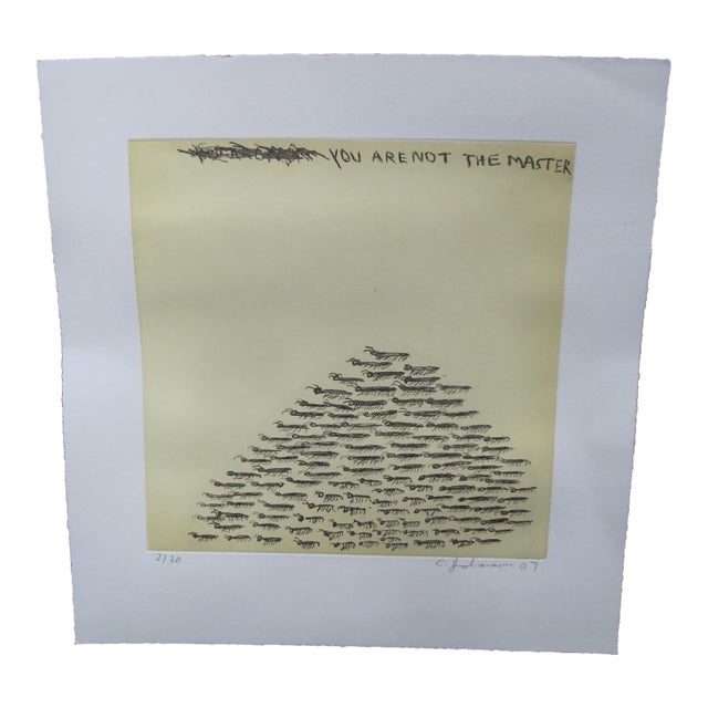 Chris Johanson Signed Limited Aquatint Print Perceptions #2 You Are Not Master For Sale