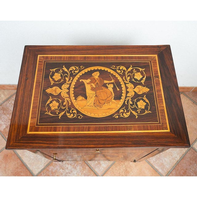 Antique Lombard Louis XVI Chest of Drawers in Precious Exotic Woods, Late 18th Century For Sale - Image 4 of 7