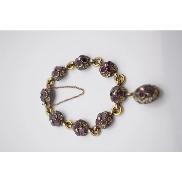 Late 19th Century Garnet Locket Link Bracelet For Sale - Image 11 of 13