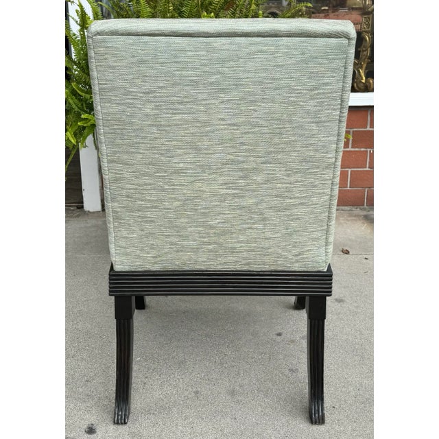 Art Deco J. Robert Scott Black Lacquer Arm Chair For Sale In Los Angeles - Image 6 of 6