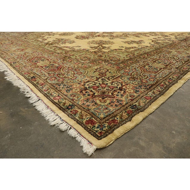 Textile Antique Persian Kerman Rug, 11'06 X 17'10 For Sale - Image 7 of 10