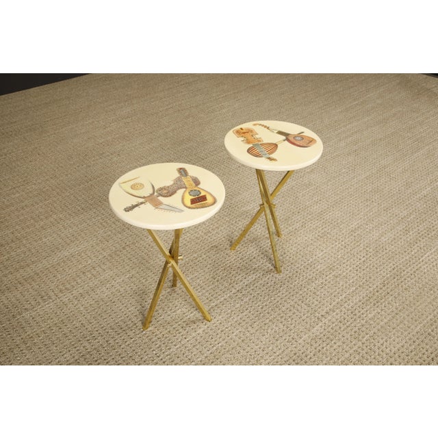 Strumenti Musicali' Drinks / Side Tables by Piero Fornasetti, c 1970s, Signed For Sale In Los Angeles - Image 6 of 12