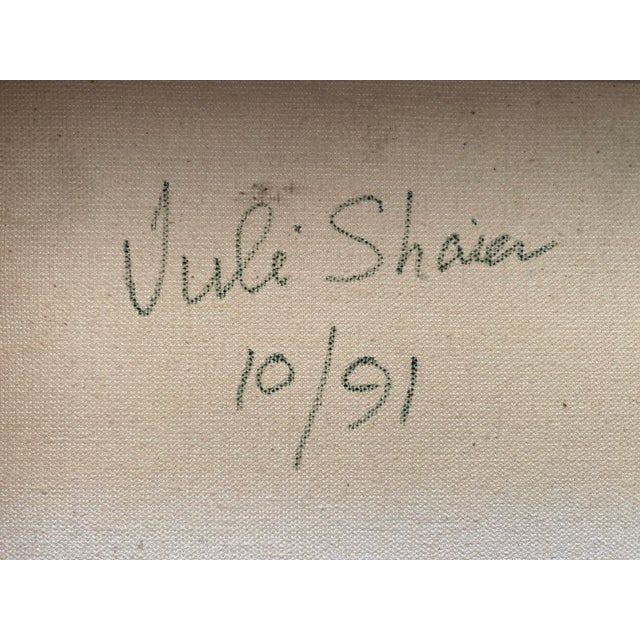 Julius Shaier Vintage 1991 " Provincetown Moon Seascape " Original Signed Modernist Framed Abstract Expressionist Oil Painting For Sale - Image 16 of 17