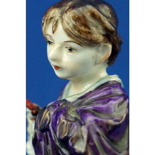 19th Century Porcelain Sculpture of Girl with Hen from Capodimonte or Ginori, Italy For Sale - Image 10 of 18