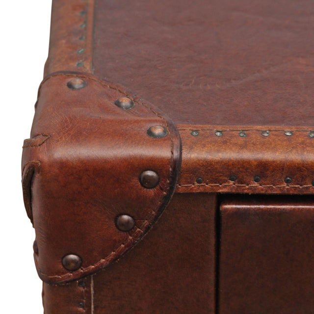 Mayfair Steamer Trunk 3Drawer Desk Attributed to Restoration Hardware