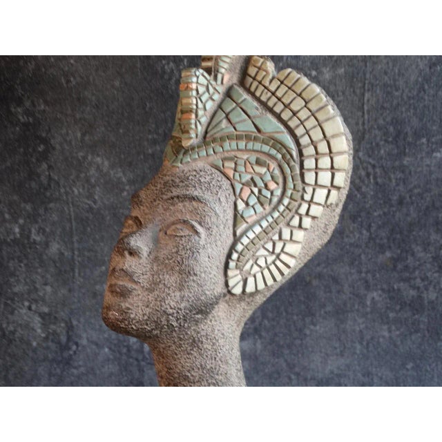Textile Reglor of California Mid-Century Nefertiti Lamp With Period Shade For Sale - Image 7 of 9