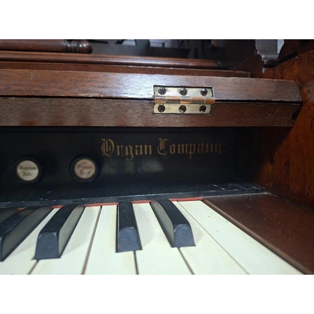 Neo-Gothic Art Harmonium in Carved Walnut For Sale - Image 6 of 12