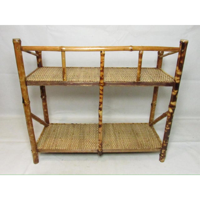 Wood Antique English Bamboo Shelves For Sale - Image 7 of 17