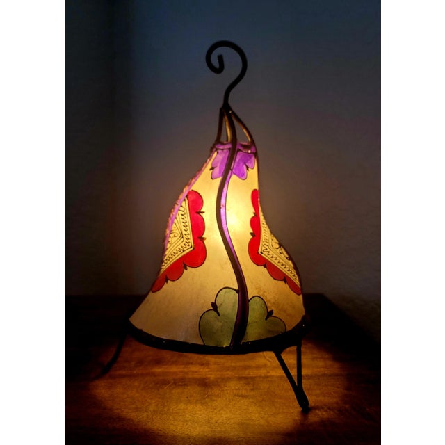 Metal Contemporary 14" Multicolor Moroccan Traditional Henna Lamp For Sale - Image 7 of 7