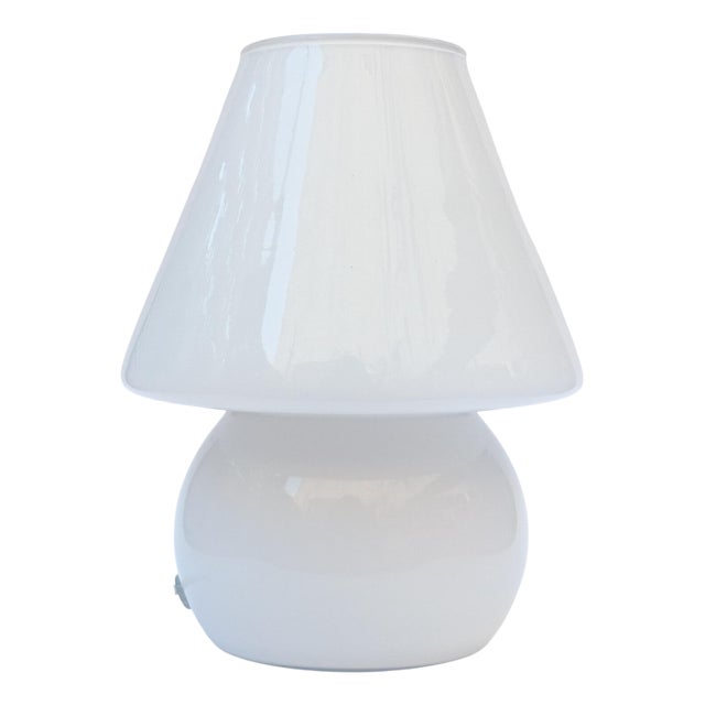 Italian Glass Mushroom Table Lamp, 1960s For Sale
