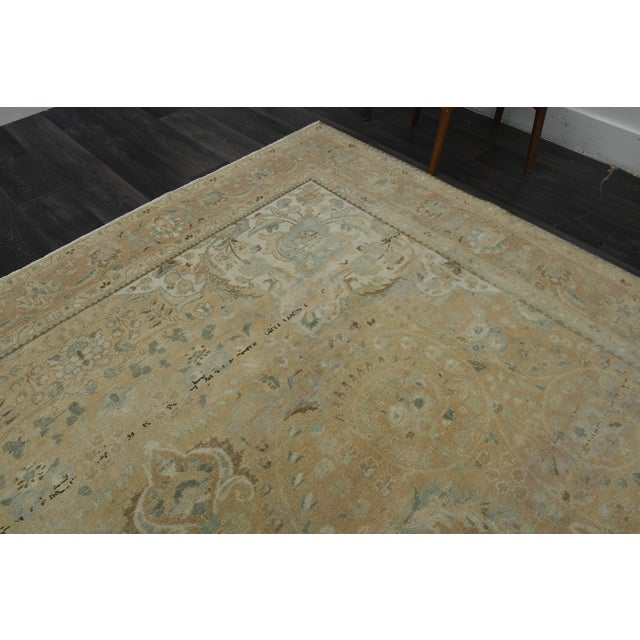 Textile 1970s Vintage Persian Handmade Wool Cotton Orange Area Rug For Sale - Image 7 of 11