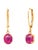 14k Yellow Gold Lever Back Earrings With Matched Cabochon Rubies 2.50 Carats, A Pair For Sale - Image 4 of 6