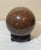 Grand Tour Vintage 6.5” Brown Amber Marble Ball Sphere Orb on Lacquered Wood Stand For Sale - Image 3 of 12
