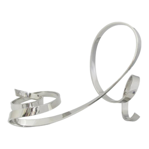 David Elijah Herschler Chrome Freestanding Ribbon Twist Modern Art Sculpture