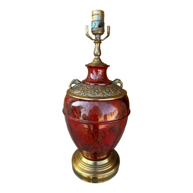 Vintage Mark Thomas Brass Urn Table Lamp For Sale