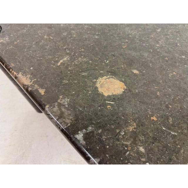 Vintage Sculptural Eye Shaped Coffee Table in Fossil Marble, 1980s For Sale - Image 10 of 15