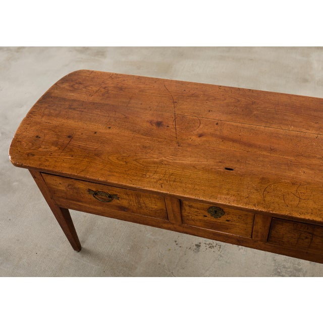 19th Century Country French Fruitwood Console Table Server 6 Ft. For Sale - Image 15 of 18