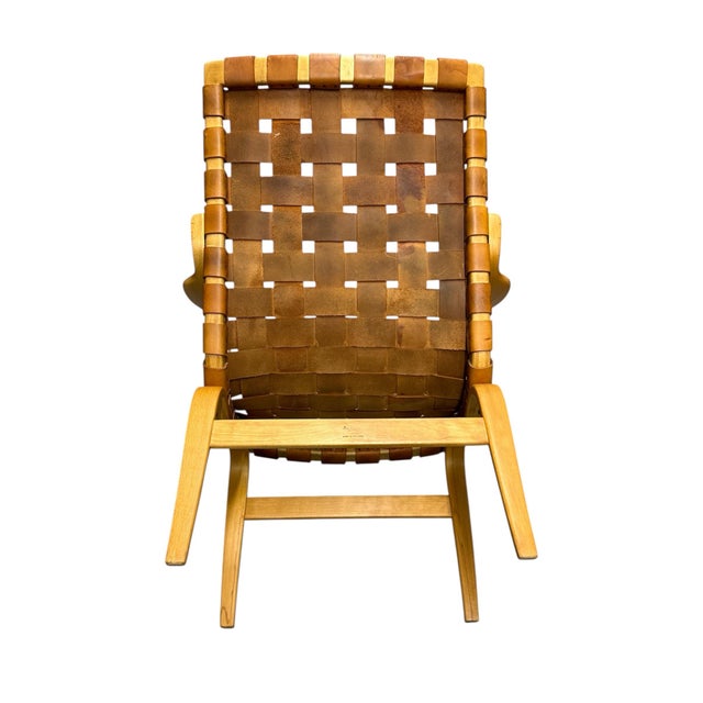 Vintage Bruno Mathsson "Eva" Leather Chair Signed For Sale In Miami - Image 6 of 12