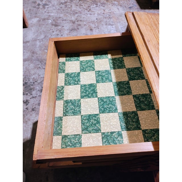 Brown 1930s Belgium Pitch Pine Desk For Sale - Image 8 of 13