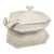 1980s Tureen Ironstone Chinoiserie White Tureen and Underplate with Ladle- Bamboo Design For Sale In West Palm - Image 6 of 6