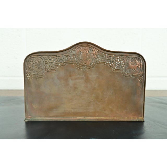 Tiffany Studios New York Zodiac Pattern Bronze Letter Rack For Sale - Image 10 of 14