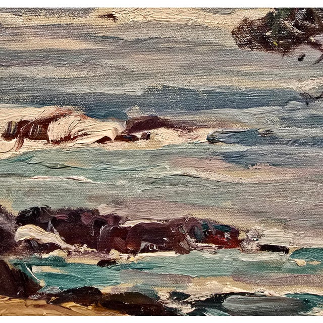 Hanson Puthuff "Monterey Coastal Cypress" Plein Air Impressionist Landscape-1930s Oil Painting For Sale In Los Angeles - Image 6 of 10