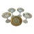 1930s Set of 4 Venetian Cocktail Glasses With 4 Small Matching Plates For Sale