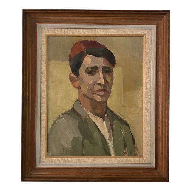 Rolf Norrman, Young Man, 1950s, Oil on Canvas, Framed For Sale