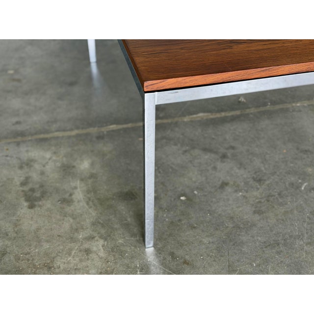 Knoll 1960s Florence Knoll Rosewood + Chrome Cocktail Table - Mid Century Coffee Table For Sale - Image 4 of 9